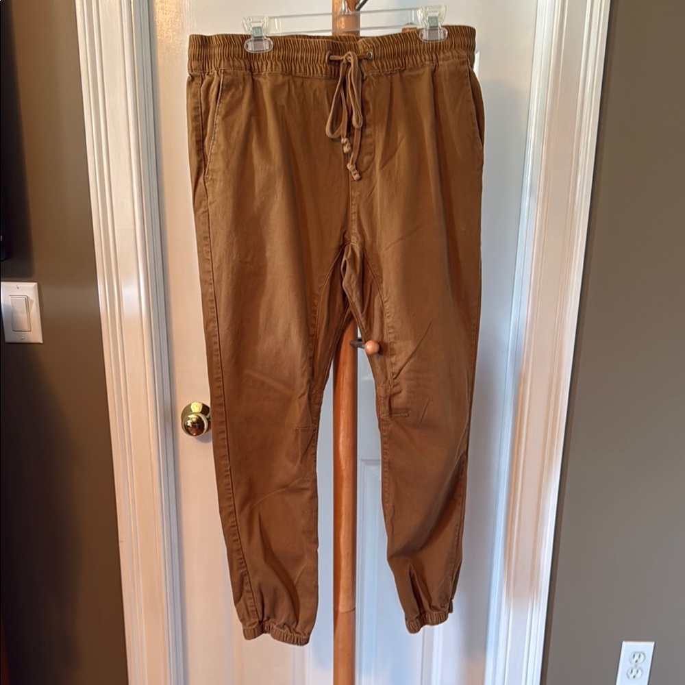 Brown PACSUN Jogger Sweatpants with Elastic Cuffs and Drawstring Waist